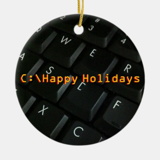 Schwarz-Tastatur Aussenseiter-Weihnachtsverzierung Keramik Ornament (Vorne)