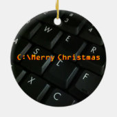 Schwarz-Tastatur Aussenseiter-Weihnachtsverzierung Keramik Ornament (Hinten)