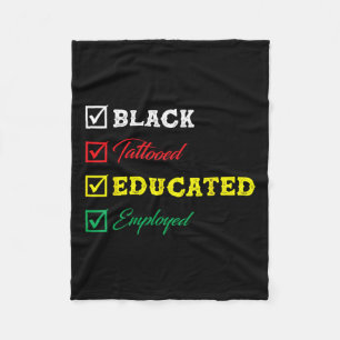 Schwarz Tattooed gebildeten Afro Black Histor Fleecedecke