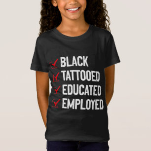 Schwarz Tattooid gebildet Arbeiter Anti-Stereotype T-Shirt