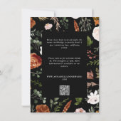 Schwarz Terracotta Blumenzwiebeldetails inv Einladung (Rückseite)