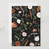 Schwarz Terracotta floral elegant modern Einladung (Rückseite)