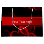 Schwarz-Text-Vorlage mit Herz rot Große Geschenktüte (Vorderseite)