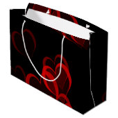 Schwarz-Text-Vorlage mit Herz rot Große Geschenktüte (Rückseite Schrägansicht)