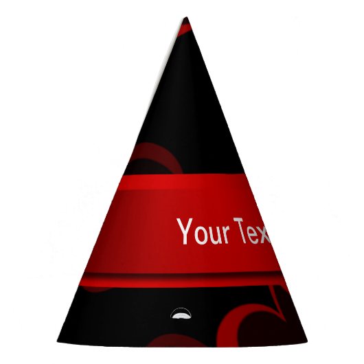 Schwarz-Text-Vorlage mit Herz rot Partyhütchen (Links)