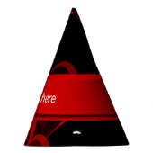 Schwarz-Text-Vorlage mit Herz rot Partyhütchen (Rechts)