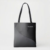 Schwarz Textured Corner Swoop Tasche (Vorderseite)