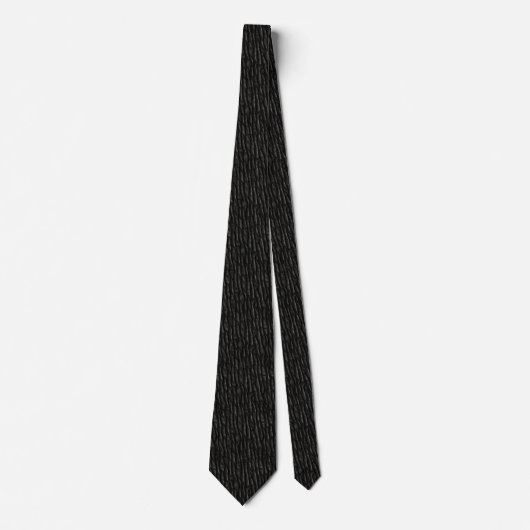Schwarz Texturierte Imitate Leather Black Neck Tie Krawatte (Vorderseite)