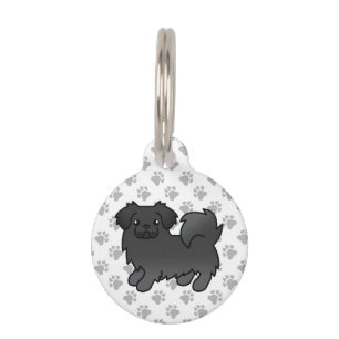 Schwarz-Tibetisch-Spanisch-Cartoon-Dog & Pet-Info Haustiermarke