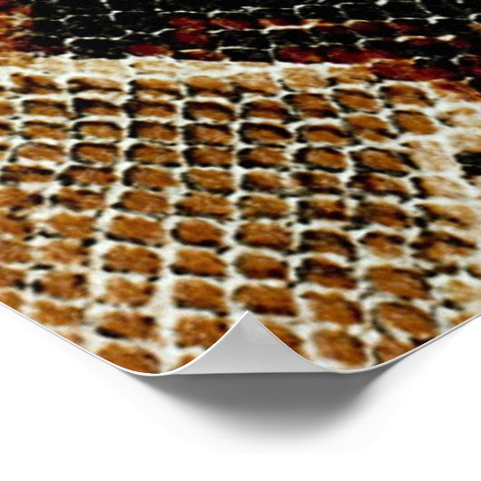 Schwarz-Tier-Printschlange Poster (Ecke)