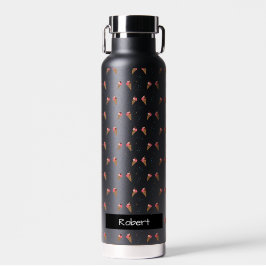 Schwarz-Transparentes Eiscreme-Muster mit Namen Trinkflasche