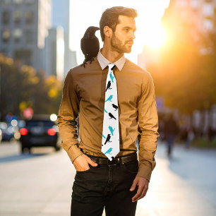 Schwarz-Türkis-Crows Krawatte