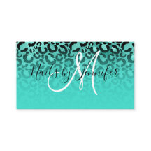 Schwarz-Türkis Glamour Leopard Spots