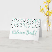 Schwarz-Türkis-Konfetti-Begrüßungskarte Karte (Gelbe Blume)