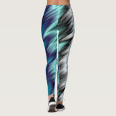 Schwarz Türkis Lila und Weiß Abstrakt 2 Leggings (Rückseite)