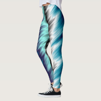 Schwarz Türkis Lila und Weiß Abstrakt 2 Leggings