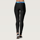 Schwarz-Türkis-Streifen Leggings (Rückseite)