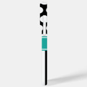 Schwarz-Türkis-Weißstreifen-Polka-Dot-Monogramm Case-Mate iPhone Hülle (Rückseite / Links)