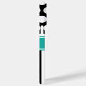 Schwarz-Türkis-Weißstreifen-Polka-Dot-Monogramm Case-Mate iPhone Hülle (Rückseite / Rechts)