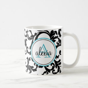 Schwarz-Türkisch-Mit Monogramm Damaskus Kaffeetasse