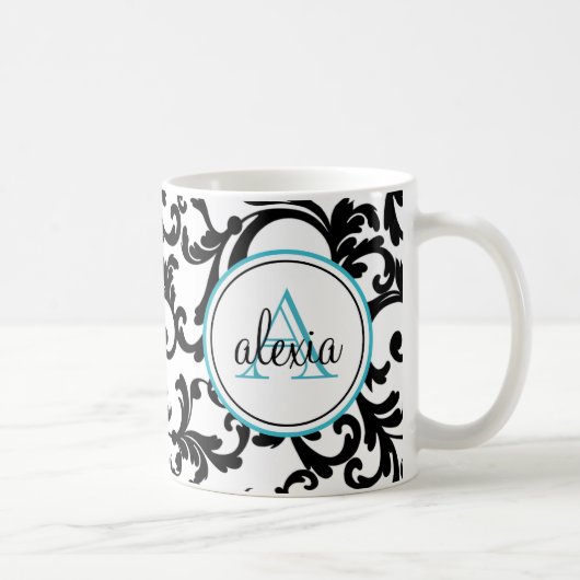Schwarz-Türkisch-Mit Monogramm Damaskus Kaffeetasse (Rechts)