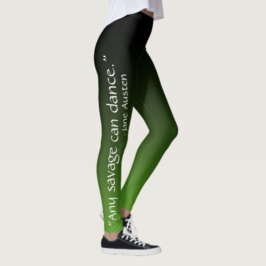 Schwarz u. grün "jeder Savage kann Jane Austen Leggings (Rechts)
