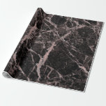 Schwarz-u. Rosen-Goldrosa-Glitzer-Marmor Geschenkpapier<br><div class="desc">kundenspezifisches Packpapier</div>