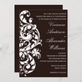 SCHWARZ U. WEISS BLÜHEN SIE %PIPE% WEDDING EINLADUNG (Vorne/Hinten)