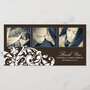 SCHWARZ U. WEISS BLÜHEN SIE WEDDING %PIPE% DANKEN DANKESKARTE