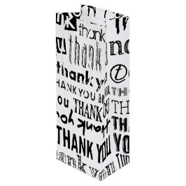 Schwarz u. Weiß DANKE Typografie-Geschenk-Tasche Geschenktüte Für Weinflaschen