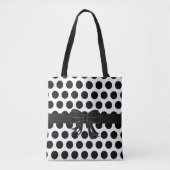 Schwarz u. Weiß - Polka-Punkte - Handtasche/Tasche Tasche (Vorderseite)