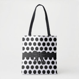 Schwarz u. Weiß - Polka-Punkte - Handtasche/Tasche Tasche