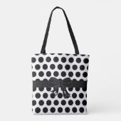 Schwarz u. Weiß - Polka-Punkte - Handtasche/Tasche Tasche (Rückseite)