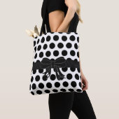 Schwarz u. Weiß - Polka-Punkte - Handtasche/Tasche Tasche (Von Nahem)
