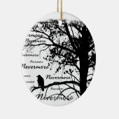 Schwarz u. Weiß Raven Nevermore Silhouette Keramik Ornament (Rechts)