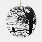 Schwarz u. Weiß Raven Nevermore Silhouette Keramik Ornament (Links)