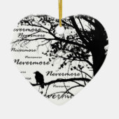Schwarz u. Weiß Raven Nevermore Silhouette Keramik Ornament (Vorne)