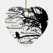 Schwarz u. Weiß Raven Nevermore Silhouette Keramik Ornament (Hinten)