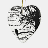 Schwarz u. Weiß Raven Nevermore Silhouette Keramik Ornament (Links)