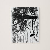 Schwarz u. Weiß Raven Nevermore Silhouette Puzzle (Vertikal)