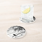 Schwarz u. Weiß Raven Nevermore Silhouette Untersetzer (Seite)