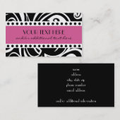 Schwarz u. Weiß, rosa Visitenkarte (Vorne/Hinten)