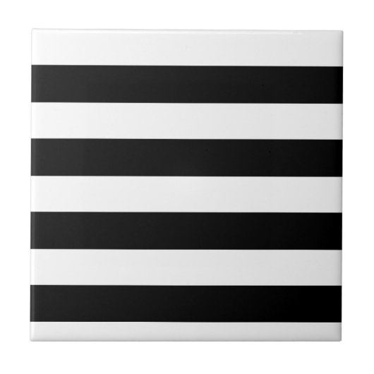 Schwarz u. Weiß Striped Fliese (Vorderseite)