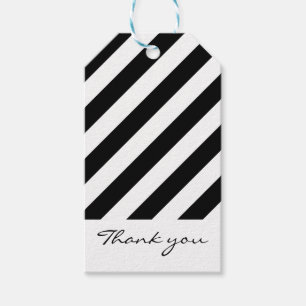 Schwarz u. Weiß striped Geschenkanhänger