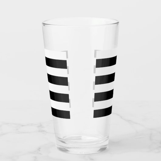 Schwarz u. Weiß Striped Glas (Rechts)