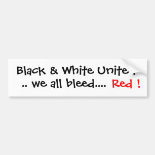 Schwarz u. Weiß vereinigen Sie. wir alle Autoaufkleber