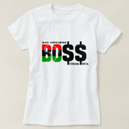 Schwarz Übererfüllung Strong Sista T-Shirt