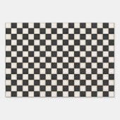 Schwarz und antikes Weiß kariert Geschenkpapier Set (Vorderseite 2)