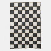 Schwarz und antikes Weiß kariert Geschirrtuch (Vertikal)