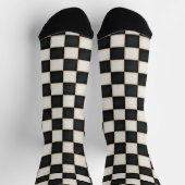 Schwarz und antikes Weiß kariert Socken (Oben)